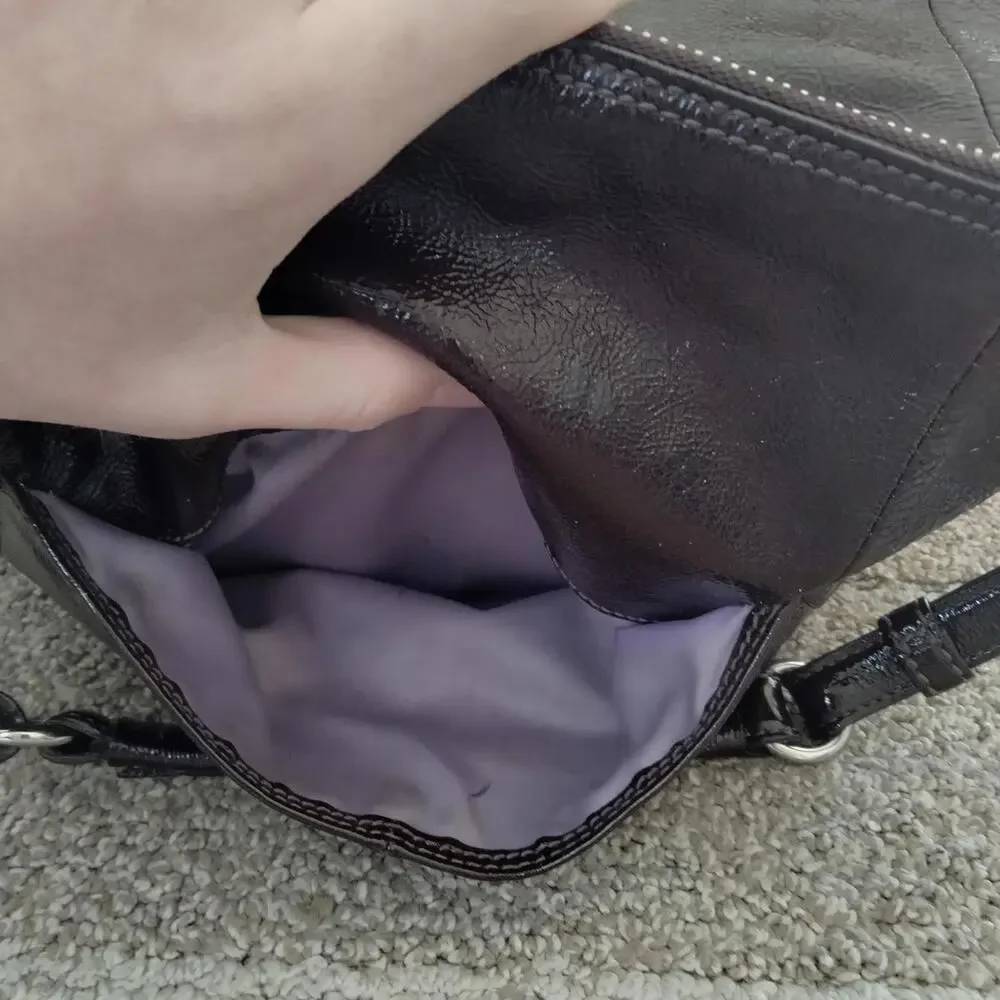 Coach Soho Large Hobo 12687 Deep Plum Purple Patent Leather Shoulder Bag Y2K - Picture 8 of 9